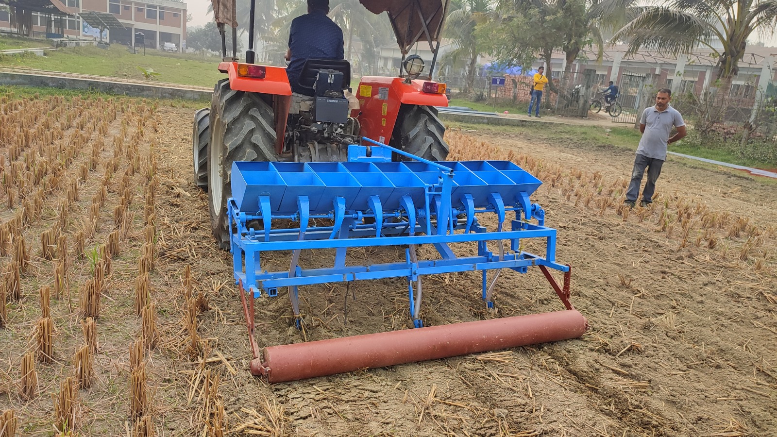 BARI Four Wheel Tractor Operated Seeder